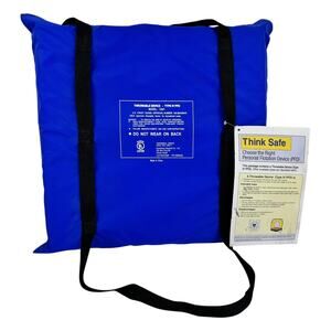US Coast Guard Approved Type IV Flotation Seat Cushion Durable Polyester Blue